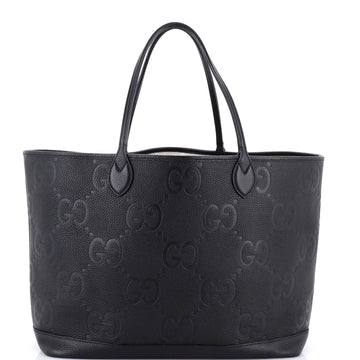 Gucci Open Shopping Tote Jumbo GG Embossed Leather Large