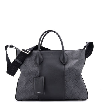 Salvatore Ferragamo Fold Side Star Tote Printed Coated Canvas and Leather Large