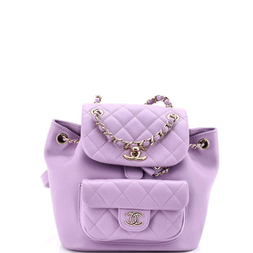 Chanel Duma Drawstring Backpack Quilted Leather Small