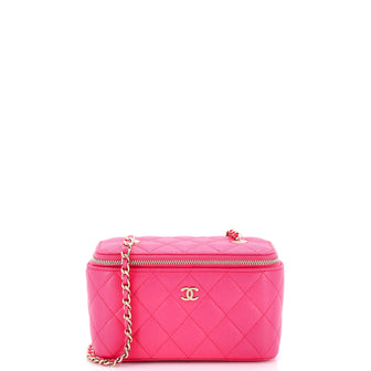 Chanel Classic Vanity Case with Chain Quilted Caviar Small