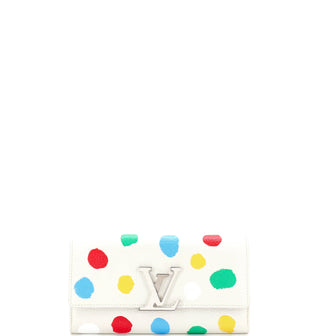Louis Vuitton Capucines Wallet Yayoi Kusama Painted Dots Taurillon Leather