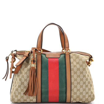 Gucci Rania Convertible Top Handle Bag Web GG Canvas Medium