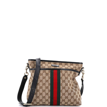 Gucci Front Pocket Web Messenger GG Canvas Small
