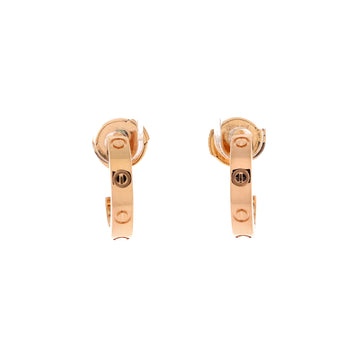 Cartier Love Hoop Earrings 18K Rose Gold Small