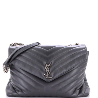 Saint Laurent Loulou Shoulder Bag Matelasse Chevron Leather Large