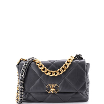 Chanel 19 Flap Bag Quilted Leather Large