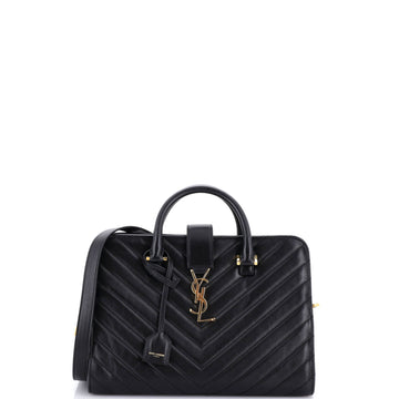 Saint Laurent Monogram Cabas Matelasse Chevron Leather Small