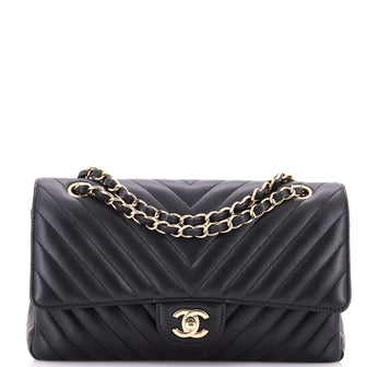 Chanel Classic Double Flap Bag Chevron Lambskin Medium