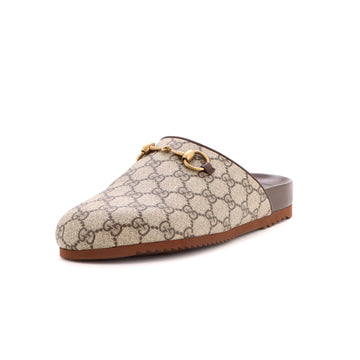 Gucci Horsebit Mule Slippers GG Coated Canvas