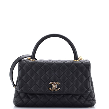 Chanel Coco Top Handle Bag Quilted Caviar Small