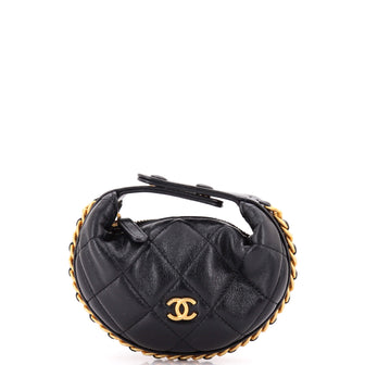 Chanel Chain Around Hobo Pouch Quilted Lambskin Extra Mini
