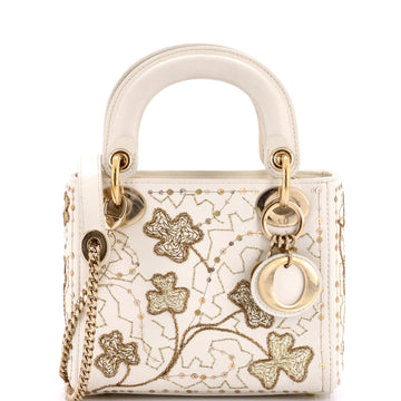 Christian Dior Lady Dior Chain Bag Embroidered Calfskin Mini