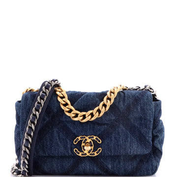 Chanel 19 Flap Bag Quilted Denim Medium