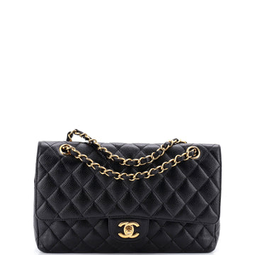 Chanel Vintage Classic Double Flap Bag Quilted Caviar Medium