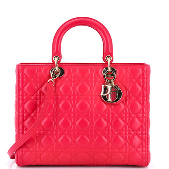 Christian Dior Lady Dior Bag Cannage Quilt Lambskin Large