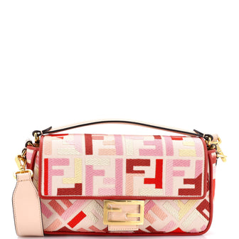 Fendi Baguette NM Bag Zucca Embroidered Canvas Medium