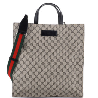 Gucci Convertible Soft Open Tote GG Coated Canvas Tall