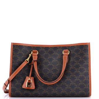 Celine Horizontal Cabas Tote Triomphe Coated Canvas Mini