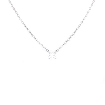Cartier 1895 Solitaire Necklace 18K White Gold with RBC Diamond D/VVS1 0.20CT