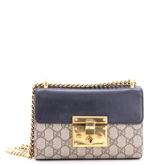 Gucci Padlock Shoulder Bag GG Coated Canvas and Leather Small