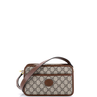 Gucci Interlocking G Patch Camera Bag GG Coated Canvas Mini