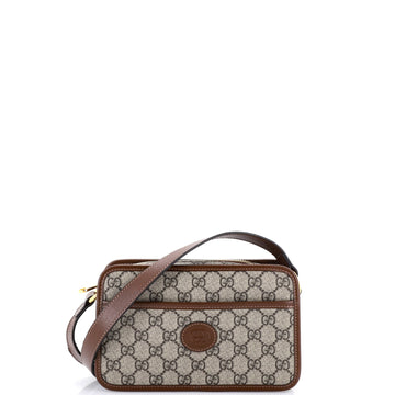 Gucci Interlocking G Patch Camera Bag GG Coated Canvas Mini