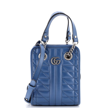 Gucci GG Marmont Handle Crossbody Bag Matelasse Leather Mini
