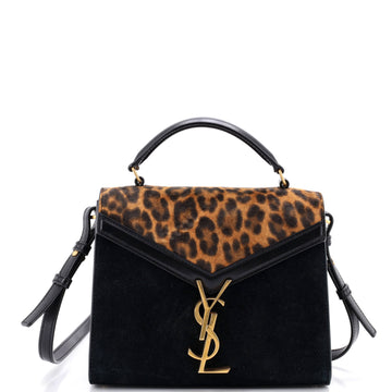 Saint Laurent Cassandra Top Handle Bag Printed Suede Mini