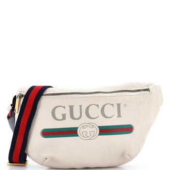Gucci Logo Belt Bag Printed Leather Medium