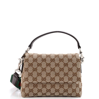 Gucci Convertible Flap Crossbody Bag GG Canvas Small