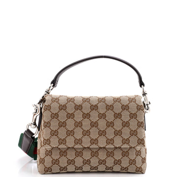 Gucci Convertible Flap Crossbody Bag GG Canvas Small