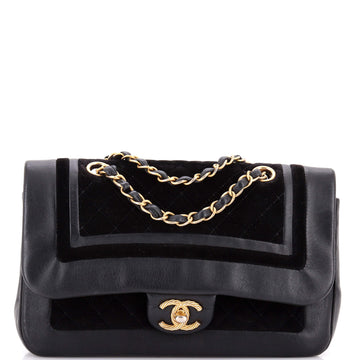 Chanel Paris-Cosmopolite Textured CC Flap Bag Lambskin and Quilted Velvet Medium