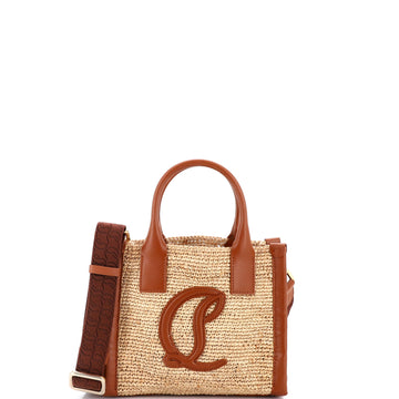 Christian Louboutin By My Side Tote Raffia with Leather Mini