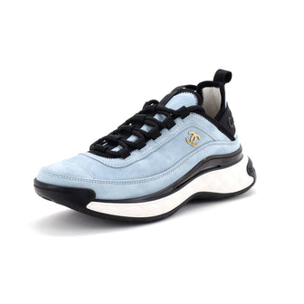Chanel Women's CC Cap Toe Logo Sneakers Suede and Mixed Fibers