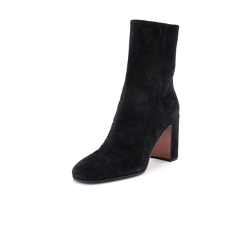 Prada Women's Triangle Logo Ankle Boots Suede
