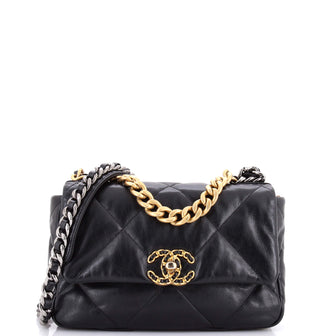 Chanel 19 Flap Bag Quilted Shiny Crumpled Calfskin Medium