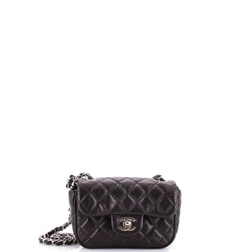 Chanel Punch Flap Bag Quilted Perforated Leather Small