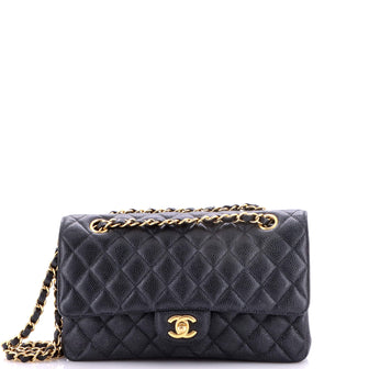 Chanel Classic Double Flap Bag Quilted Caviar Medium