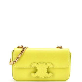 Celine Triomphe Chain Shoulder Bag Leather Small