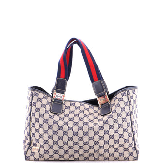 Gucci Web Handle Buckle Tote GG Canvas Large