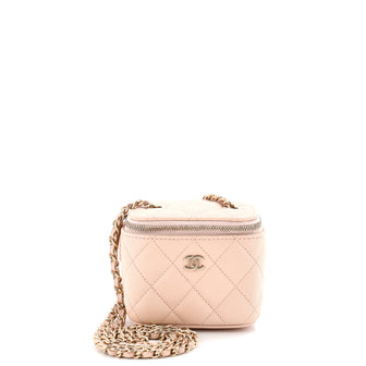Chanel Classic Vanity Case with Chain Quilted Caviar Mini