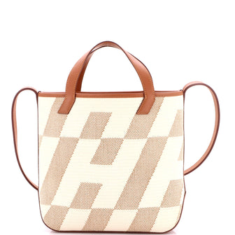 Hermes Cabas H en Biais Tote Canvas with Leather 27