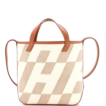 Hermes Cabas H en Biais Tote Canvas with Leather 27