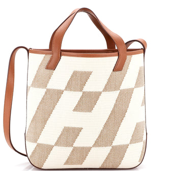 Hermes Cabas H en Biais Tote Canvas with Leather 27