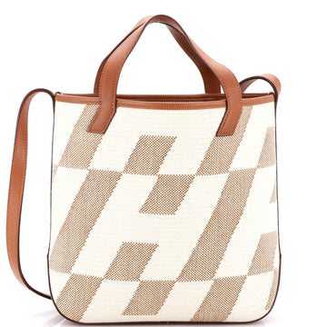Hermes Cabas H en Biais Tote Canvas with Leather 27