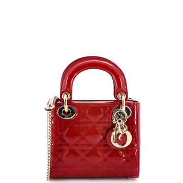 Christian Dior Lady Dior Chain Bag Cannage Quilt Patent Mini