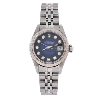 Rolex Oyster Perpetual Datejust Automatic Watch Stainless Steel and White Gold with Diamond Markers 26