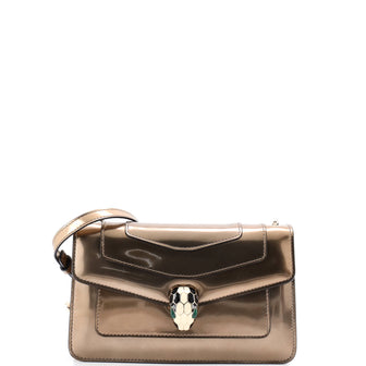 Bvlgari Serpenti Forever Shoulder Bag Metallic Leather Small