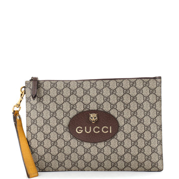 Gucci Neo Vintage Wristlet Pouch GG Coated Canvas