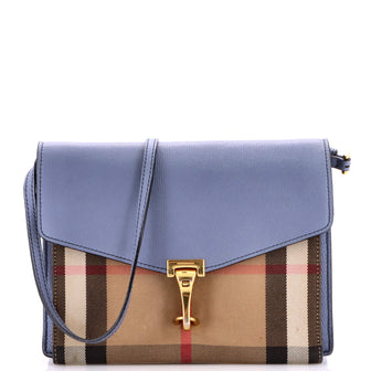 Burberry Macken Crossbody Bag Leather and House Check Canvas Small